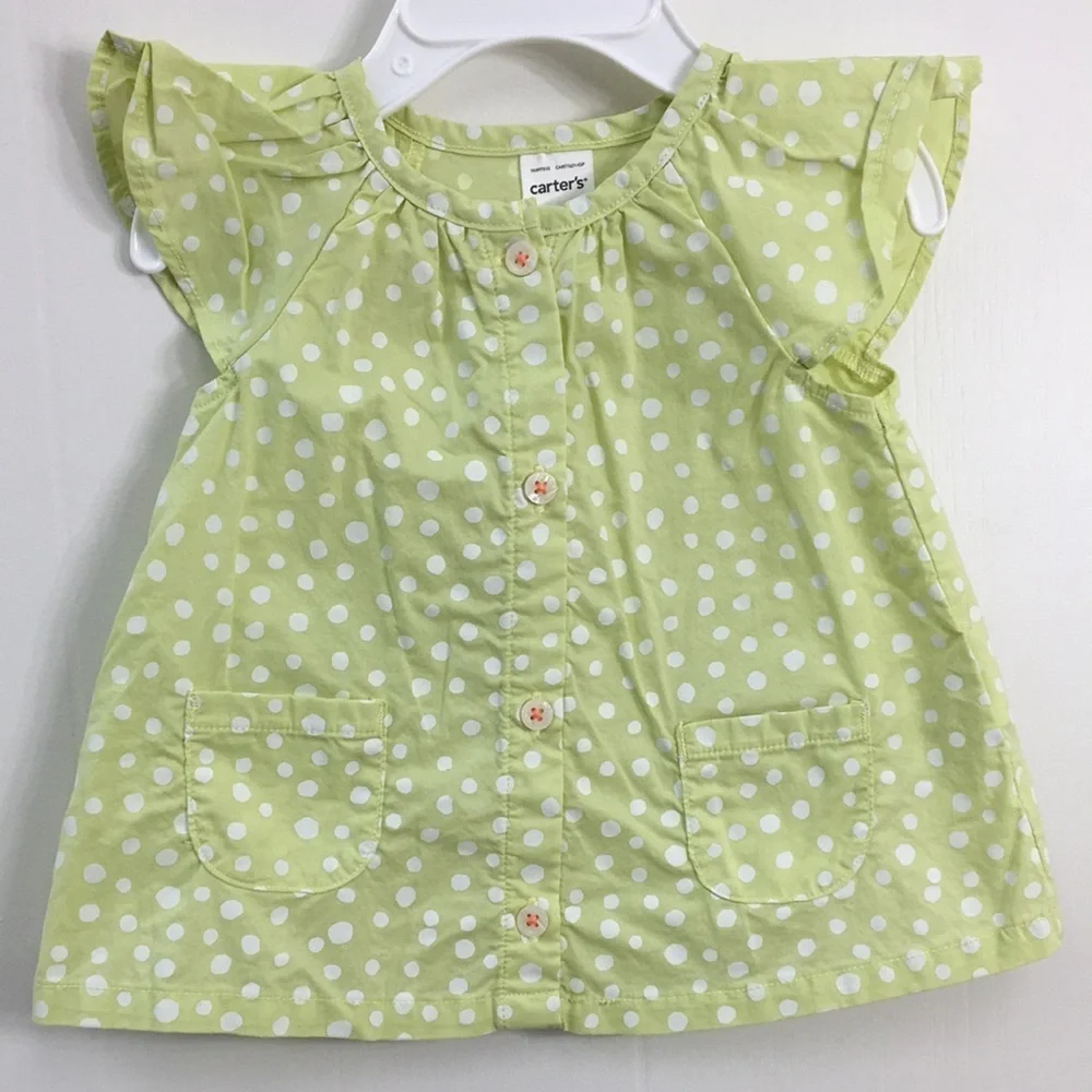 Carters Girls Blue and Green Summer Outfits Bundle of 5 Size 6 mo EXCELLENT